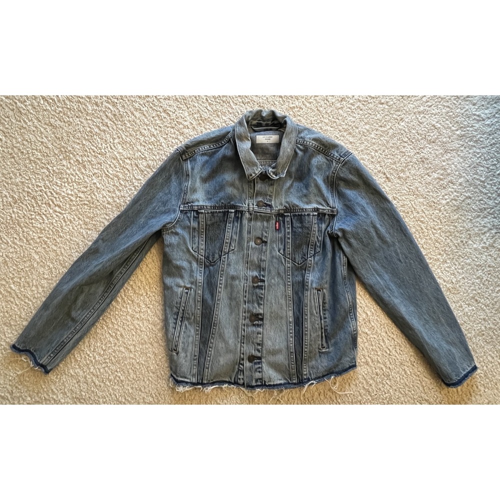 Levi's Altered Trucker 100% Cotton Cut-Off Blue Denim Jean Jacket Adult M